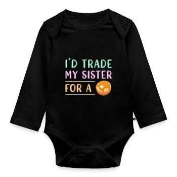 Pfannkuchen - Baby Bio-Langarm-Body - Schwarz - Vorne