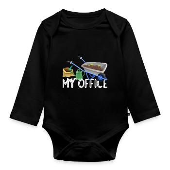 Retro Graphic Gardener Horticulturist Gardening La - Baby Bio-Langarm-Body - Schwarz - Vorne