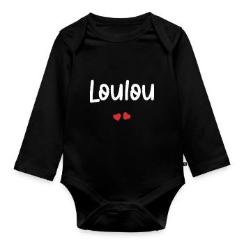 Loulou - Body Bébé bio manches longues - noir - Devant