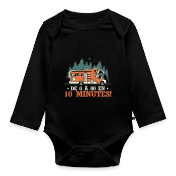 Drôle Camping Car Camper - Body Bébé bio manches longues - noir - Devant