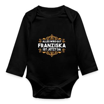 Franziska - Baby Bio-Langarm-Body - Schwarz - Vorne