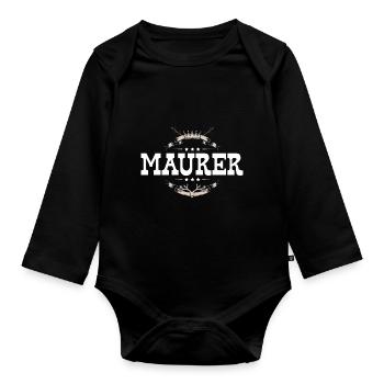 Maurer Beruf - Baby Bio-Langarm-Body - Schwarz - Vorne