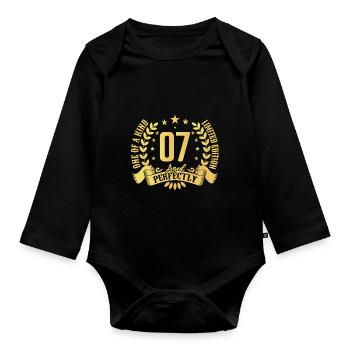 7 ans cadeau d’anniversaire 7 ans - Body Bébé bio manches longues - noir - Devant
