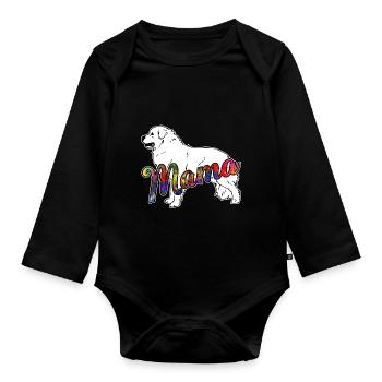 Great Pyrenees Great Pyrenees Mama - Organic Longsleeve Baby Bodysuit - black - Front