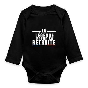La Légende Prend Sa Retraite - Body Bébé bio manches longues - noir - Devant