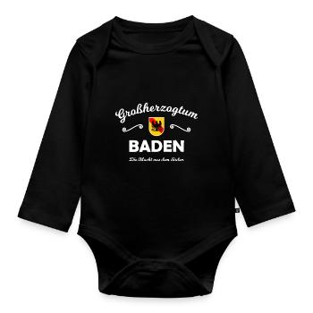 Die Süddeutschen im Badnerland - Baby Bio-Langarm-Body - Schwarz - Vorne