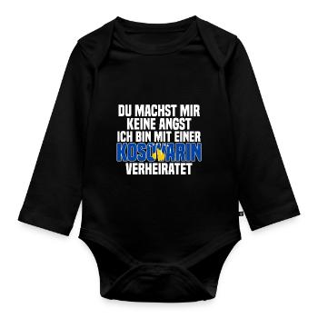 Du machst mir Keine Angst ich bin mit einer Kosova - Baby Bio-Langarm-Body - Schwarz - Vorne