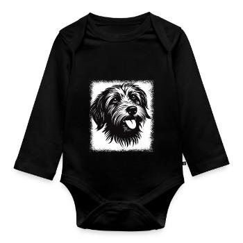 Funny Quote Beagle Lover Gift Animal Happy - Organic Longsleeve Baby Bodysuit - black - Front