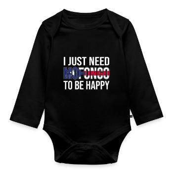 Puerto Rico Flagge | Puerto Ricaner Geschenkideen - Baby Bio-Langarm-Body - Schwarz - Vorne