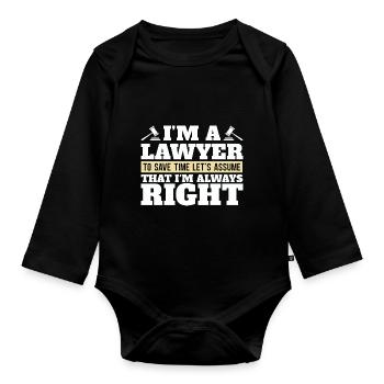 I'm a Lawyer Law Firm Gift Lawyer - Organic Longsleeve Baby Bodysuit - black - Front