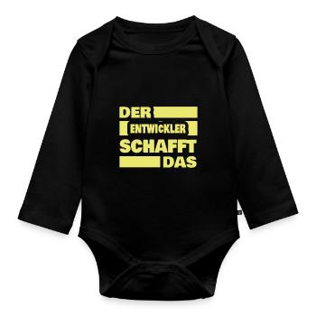 Entwickler als Arbeit - Baby Bio-Langarm-Body - Schwarz - Vorne
