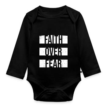 La foi plutôt que la peur Glaube über Furcht Liebe Jesus - Body Bébé bio manches longues - noir - Devant