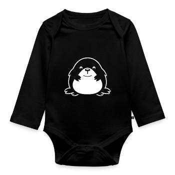 Humour mignonne petite taupe - Body Bébé bio manches longues - noir - Devant
