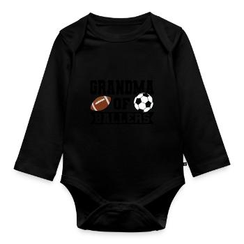 baller fussball baller Geschenk - Baby Bio-Langarm-Body - Schwarz - Vorne