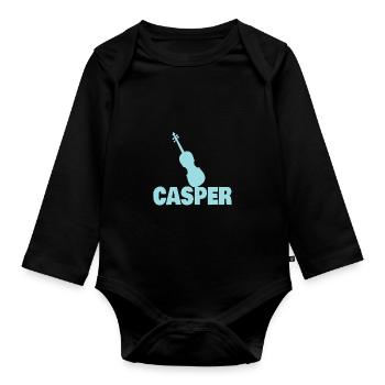 Viola Casper - Organic Longsleeve Baby Bodysuit - black - Front