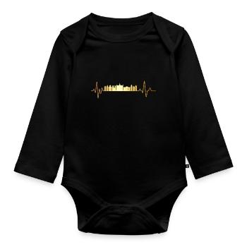 Heartbeat Brussels - Organic Longsleeve Baby Bodysuit - black - Front