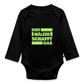 Arbeit Mälzer - Baby Bio-Langarm-Body - Schwarz - Vorne