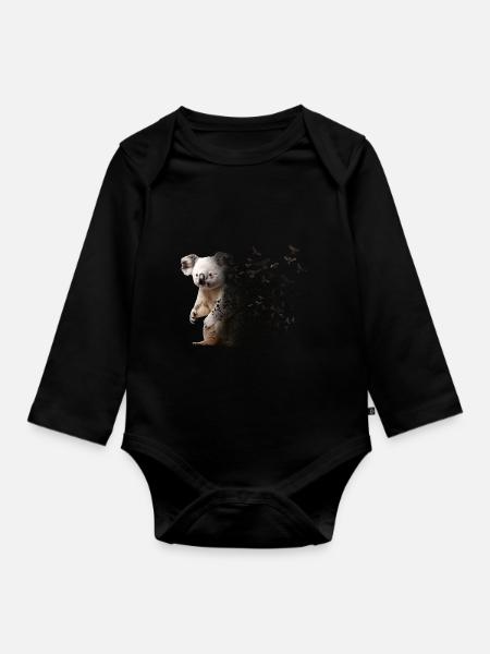 Koala - Baby Bio-Langarm-Body - Schwarz