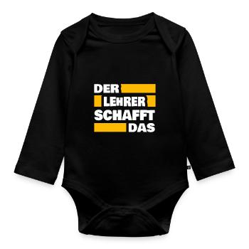 Geschenk für Lehrer - Baby Bio-Langarm-Body - Schwarz - Vorne