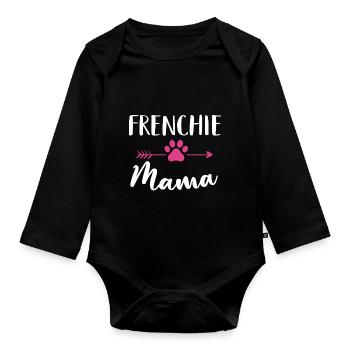Frenchie Mama Französische Bulldogge Liebhaber Besitzer Geschenk Hund - Baby Bio-Langarm-Body - Schwarz - Vorne