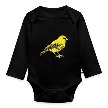 Canary - Organic Longsleeve Baby Bodysuit - black - Front