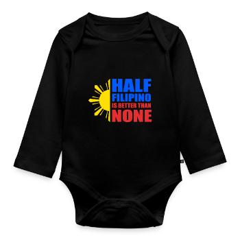 Filipino Philippines - Organic Longsleeve Baby Bodysuit - black - Front