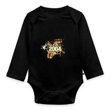 Flower Power 2004 - Organic Longsleeve Baby Bodysuit - black - Front