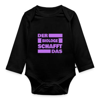 Gift for Biologist - Organic Longsleeve Baby Bodysuit - black - Front