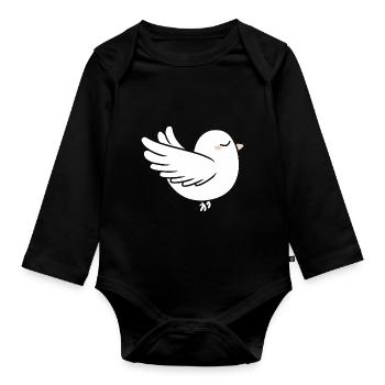 Colombe - Body Bébé bio manches longues - noir - Devant