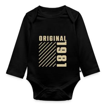 Original 1981 Authentic 1981 Vintage Bursdag - Body Bébé bio manches longues - noir - Devant