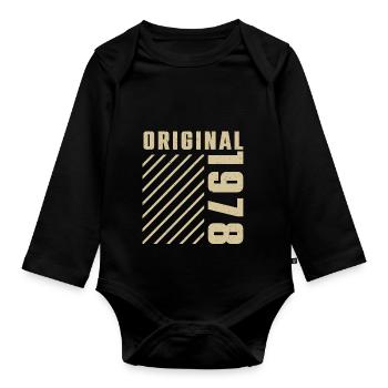 Original 1978 Authentic 1978 Vintage Bursdag - Body Bébé bio manches longues - noir - Devant