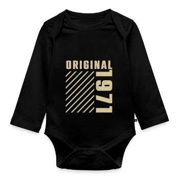 Original 1971 Authentic 1971 Vintage Bursdag - Body Bébé bio manches longues - noir - Devant
