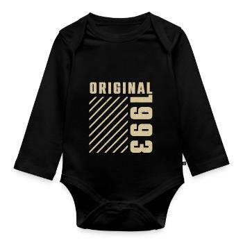 Original 1993 Authentic 1993 Vintage Bursdag - Body Bébé bio manches longues - noir - Devant