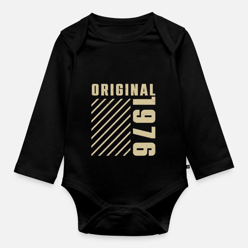 Original 1976 Authentic 1976 Vintage Bursdag - Body Bébé bio manches longues - noir