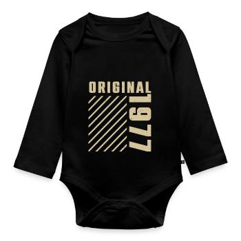 Original 1977 Authentic 1977 Vintage Bursdag - Body Bébé bio manches longues - noir - Devant