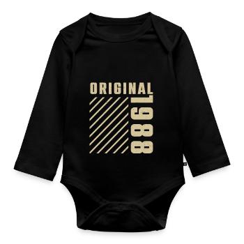 Original 1988 Authentic 1988 Vintage Bursdag - Body Bébé bio manches longues - noir - Devant