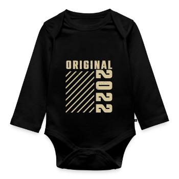 Original 2022 Authentic 2022 Vintage Bursdag - Body Bébé bio manches longues - noir - Devant