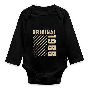 Original 1955 Authentic 1955 Vintage Bursdag - Body Bébé bio manches longues - noir - Devant