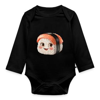 Glücklich Sushi - Baby Bio-Langarm-Body - Schwarz - Vorne