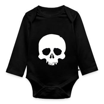 skull - Baby Bio-Langarm-Body - Schwarz - Vorne