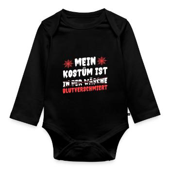 Mon costume est maculé de sang dans la lessive - Body Bébé bio manches longues - noir - Devant