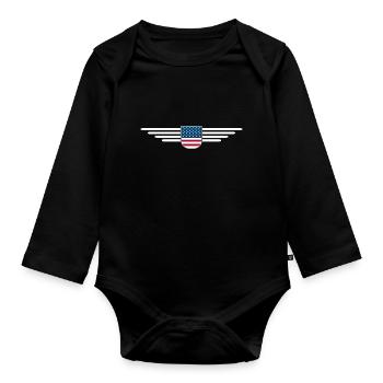 I Love USA, Elegance Style Design T-Shirt - Organic Longsleeve Baby Bodysuit - black - Front