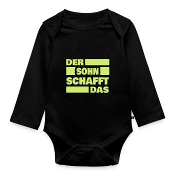 Son - Organic Longsleeve Baby Bodysuit - black - Front
