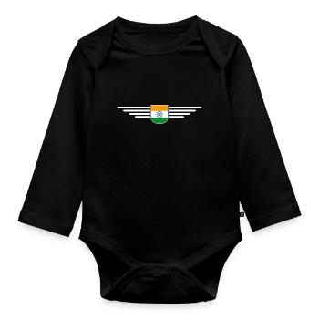 I Love India, Outfit T-Shirt Design Gift - Organic Longsleeve Baby Bodysuit - black - Front