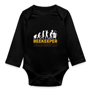 Beekeeper - Organic Longsleeve Baby Bodysuit - black - Front