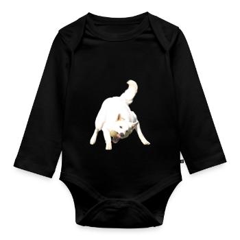Fang den Ball - Baby Bio-Langarm-Body - Schwarz - Vorne