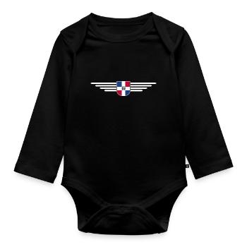République dominicaine T-Shirt Design - Body Bébé bio manches longues - noir - Devant