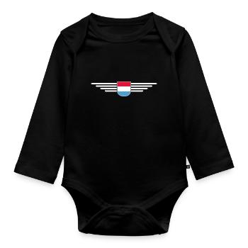 Design de t-shirt luxembourgeois pour les fans - Body Bébé bio manches longues - noir - Devant