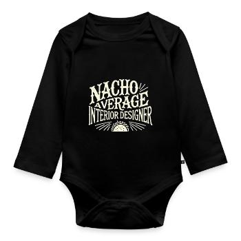 Nacho Average Innenarchitekt - Baby Bio-Langarm-Body - Schwarz - Vorne