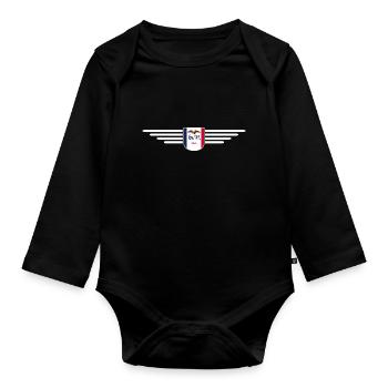 Iowa Fan T-Shirt – Your State! - Organic Longsleeve Baby Bodysuit - black - Front